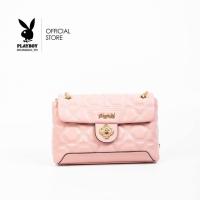 ราคา Playboy กระเป๋าสะพายข้างผู้หญิง ลิขสิทธิ์แท้ รุ่นST B241PB555 ดีไซน์เย็บนวมฝาใส่ลูกบิดดอกไม้สายโซ่รูด มี3สี ชมพู ดำ แดง สีลิมิเต็ด (21408651481)