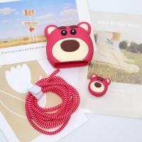 ราคา ส่งจากไทย 4 ชิ้น ชุด ชุดพันสาย เคสหัวชาร์จ ลายการ์ตูน ตัวถนอมสาย USB 18w 20w หัวชาร์จ (21419320164)