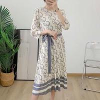 ราคา Pleatbynisa P2047 เดรสอัดพลีทฟรีไซส์ พร้อมเชือกผูกเอว แต่งลายสวยทั้งตัว s xxl ใส่ได้สบาย เนื้อผ้าคุณภาพ polyester100 (21347323700)