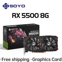 ราคา Soyo Radeon การ์ดจอ RX5500เกม8GB GDDR6เอเอ็มดี128Bit การ์ด PCIE4 0 X8 HDMI DP GPU การ์ดแสดงผลสำหรับเดสก์ท็อปพีซีใหม่ (21170943714)
