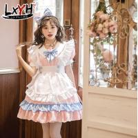 ราคา LXYH COSER KING Plus Size Maid Outfit Super Cute Big Bow Lolita Dress Pink Blue Cute Skirt เครื่องแต่งกายคอสเพลย์ การ์ตูนอะนิเมะ (11290058485)