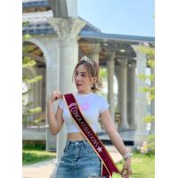 ราคา สายสะพาย ผ้ากำมะหยี่ รุ่น ขอบทอง ริบบิ้นแก้ว เข็มกลัด (19527777767)