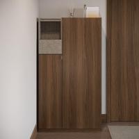 ราคา SB Design Square SB FURNITURE ตู้รองเท้า รุ่น Eva สีไม้เข้ม 80x33x145 ซม (1301798172)