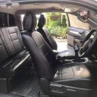 ราคา หุ้มเบาะหนังตรงรุ่นรีโว้ REVO คู่หน้า สีดำล้วน หุ้มเบาะเต็มตัว มีช่องใส่ของด้านหลังเบาะ (4860726604)