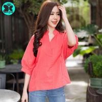 ราคา Nabee queeny เสื้อเชิ้ตคอจีน ผ้าลินิน ผสม ผ้าฝ้าย ใส่สบาย อกใหญ่ หน้าสั้นหลังยาว ทรงสวย งานป้าย proud by up (10695970152)
