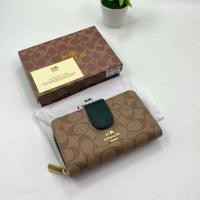 ราคา กระเป๋าสตางค์ Coach สำหรับผู้หญิงใบกลาง 2 พับ 1 ซิปไซส์ 6 นิ้ว (16026537898)