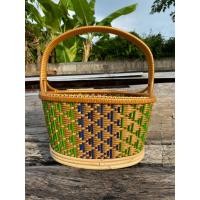 ราคา ตะกร้าหวายทรงรีขนาดกลาง Size M ลายเกล็ดมังกร (20631677467)