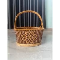 ราคา ตะกร้าหวายทรงรีขนาดกลาง Size M ลายดอกไม้กลม (21368061421)