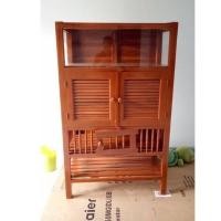 ราคา ตู้กับข้าวบานเกล็ด ไม้สักแท้จากเมืองแพร่ ส่งฟรี ยกเว้นภาคใต้ (10525838887)