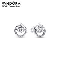 ราคา Pandora Sterling silver stud earrings with clear cubic zirconia (21405721941)