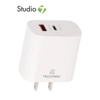 ราคา หัวชาร์จ TECHPRO Wall USB Charger 1 USB A QC3 0A 1 USB C PD45W White by Studio7 (15839066525)