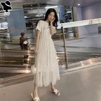 ราคา GW ชุดผ้าลูกไม้ เดรสปักเลื่อม กระโปรงแขนสั้น แฟชั่นเกาหลี กระโปรงนางฟ้ายาวปานกลาง ชุดกระโปรงสวยๆ เดรส ชุดเดรสยาว ชุดเดรสราคาถูก (9775462767)