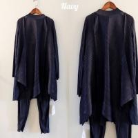 ราคา ชุดเซ็ทซาตินพลีทผ้าเรียบเสื้อยาวคอเต่าติด มีคัดติ้ง ตัดต่อผ้า แขนยาวพร้อมกับกางเกงผ้าเดียวกัน ommishop wow 3086 (13090638230)