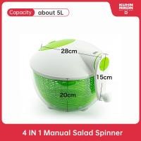 ราคา KUHN RIKON Manual Rotary Salad Spinner ตะกร้าล้างผัก ที่สลัดน้ำออกจากผัก สลัดสปินเนอร์ สปินเนอร์ ใช้ล้าง แช่ และสะเด็ดน้ำออกจากผัก 5L Large Capacity (21179936126)
