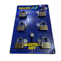 ราคา กุญแจมาสเตอร์คีย์ master key ชุด6ตัว รวมไซส์45 50mm ยาว สั้น solex (6409366892)