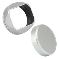 ราคา Haoge ตารางโลหะเฉดสีเลนส์ฮูดพร้อมฝาและ49มม แหวนตัวแปลงสำหรับฟูจิฟิล์ม FinePix ฟูจิ X100V X100F X100 X100S X100T X70อุปกรณ์เสริมกล้อง LH X54W เงิน Cap X54W (19927338261)