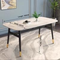 ราคา จัดส่งจากกรุงเทพฯ โต๊ะอาหารหินอ่อนเลียนแบบ โต๊ะรับประทานอาหารในครัวเรือน โต๊ะรับประทานอาหารขนาดเล็กที่เรียบง่ายทันสมัยรูปสี่เหลี่ยมผืนผ้า (21301749599)