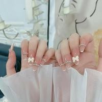 ราคา 24PCS False Nails Matte Bright Wearable Nails Art Scrub False Nails Nail Pressing Patches (21026230592)