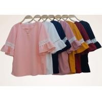 ราคา เสื้อแฟชั้น คอหัวใจ แขนระบาย แต่งลูกไม้ อก 40 ยาว 24 (20768114972)