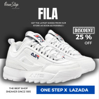 ราคา FILA Disruptor 2 white OST0045454 54 11 รองเท้าผ้าใบฟิลา (21452328581)