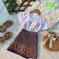 ราคา กางเกงกระโปรงลายไทย กางเกงผ้าถุง กระโปรงลายไทย เซทกางเกงผ้าถุงพร้อมเสื้อ ชุดเซทเข้าวัด ชุดใส่ทำบุญแฟชั่นใหม่ (21419363509)