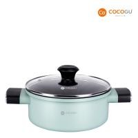ราคา เหลือ 299 COCOGU หม้อหูจับ Nonstick พร้อมฝาแก้ว 20 Cm TG KM 01 Lake Green (21392850241)