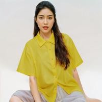 ราคา Closet Crush เสื้อเชิ้ตแขนสั้นโอเวอร์ไซส์ สีเหลือง (21392216242)