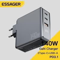 ราคา Essager 140W USB GaN Type C เครื่องชาร์จแล็ปท็อป100W PD ชาร์จเร็วสำหรับ Macbook Air M1 M2 Pro iPhone Samsung 65W โทรศัพท์แท็บเล็ต Chagers (18182808070)