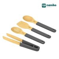 ราคา ทักแชทลดเพิ่ม Namiko x Taste Plus Setอุปกรณ์เครื่องครัวไม้บีชด้ามซิลิโคน (9983643522)