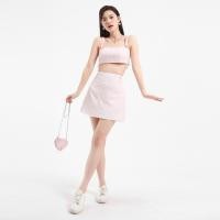 ราคา Closet Crush Lemonade กระโปรงสั้นลายทางสีพีช (21418896578)