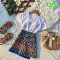 ราคา กางเกงกระโปรงลายไทย กางเกงผ้าถุง กระโปรงลายไทย เซทกางเกงผ้าถุงพร้อมเสื้อ ชุดเซทเข้าวัด ชุดใส่ทำบุญแฟชั่นใหม่ (21419363504)