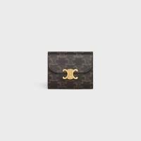 ราคา Celine wallet กระเป๋าสตางค์ TRIOMPHE ขนาดเล็ก ผ้าแคนวาสลายทรียงฟ์สีแทน (21437786998)