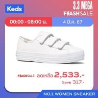 ราคา KEDS รองเท้าผ้าใบหนัง แบบสวม รุ่น TRIPLE KICK V LEATHER สีขาว WH61117 (19870927334)
