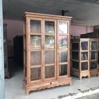 ราคา ตู้ไม้สักสีเสี้ยนขาว สูง 180 ซม 3 บานเปิด ทำจากไม้สัก ตู้โชว์ของสะสม ตู้โชว์ใส่หนังสือ ตู้ใส่ของเอนกประสงค์ งานสวย ประกอบเสร็จพร้อมใช้งาน (21132787886)