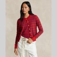 ราคา Polo Ralph Lauren เสื้อคาร์ดิแกนผู้หญิง Cardigan Striped Cotton Blend Cardigan รุ่น WMPOSWENC020761 สีแดง (20853975314)