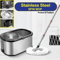 ราคา OVERCLEAN PremiumMOP ชุดถังปั่นสแตนเลสทั้งชุด พร้อมไม้ถูพื้นและผ้าม็อบไมโครไฟเบอร์ 2 ผืน หมุนได้ 360 องศา ถังปั่น 2 in 1 ไม้ม๊อบถูพื้น ถังปั่นไม้ม๊อบ ไม้ม๊อบ ไม้ม็อบถูพื้น ไม้ม็อบ ไม้ถูพื้น (103011057