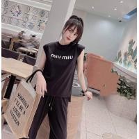 ราคา ชุดเซต 2ชิ้น Miu Miu กางเกง เสื้อแขนกุด อก32 42 เอว 23 36 สะโพก ไม่เกิน44 กางเกงยาว 38 สี ดำ เทา น้ำตาล ขาว (19917211306)