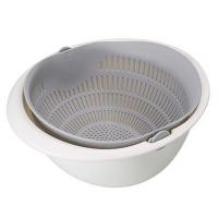 ราคา ครัว Rotatable มีช่องระบายน้ำสองชั้นตะกร้าผลไม้ผักล้างตะกร้า Strainers ชามทำความสะอาดกรอง Colander เครื่องมือ (21359023789)