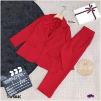 ราคา ชุดสูท 2ชิ้น เสื้อแขนยาวปกสูท กางเกงขายาว ชุดทำงาน ออกงาน 5840 (13231182611)