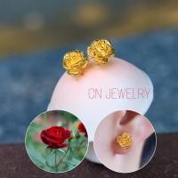 ราคา B1 ดอกกุหลาบทอง ต่างหู ตุ้มหู ต่างหูหุ้มทอง ต่างหูทองไมครอน ต่างหูทอง24k ฟรีตลับทองทุกคู่ (2395176395)