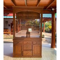 ราคา ตู้พระไม้สัก กระจกใส ตู้กระจก ตู้พระใหญ่ หมู่ 15 ตู้หมู่บูชากระจกใส โต๊ะหมู่บูชา15 (21286933191)