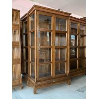 ราคา ตู้โชว์ไม้สัก ตู้ไม้สัก สูง 180 x กว้าง 100 x ลึก 40 cm ตู้หนังสือ สีเสี้ยนดำ น้ำตาล 4 ชั้น จัดส่งทั้งตู้ ไม้สักแท้ ตู้โชว์กระจก มีประกันสินค้า (21454917493)
