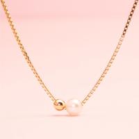ราคา Grace Fine Jewelry สร้อยคอทองแท้ 9K มุกอะโกย่าแท้ เม็ดบอลมินิมอล (18912473896)
