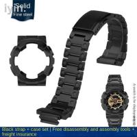 ราคา 2023ชุดเคสฝาสีทองดัดแปลงเป็นของแท้สำหรับ Casio G SHOCK สีดำซามูไร GA 110GB GA100 GA120สายนาฬิกาสแตนเลส (19895021225)