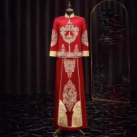 ราคา ชุดซิ่วเหอไซส์ใหญ่พิเศษสำหรับเจ้าบ่าวชุดยกน้ำชาใส่ในงานแต่งงานสไตล์จีนสำหรับผู้ชาย200กก ชุดกี่เพ้าชุดรับลูกค้าชุดมังกรและหงส์ (20932255330)