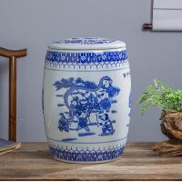 ราคา ถังข้าวจิ่งเต๋อเจิ้นถังใส่ข้าว25กก 30กก 50กก ฝาเรียบพร้อมฝาปิดโถเก็บของเซรามิกถังหมักเนื้อผักดองถังใส่น้ำ (6757590377)