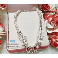 ราคา สร้อยคอเงินแท้92 5 สร้อยเส้นใหญ่ ห้อยพระ ลายสี่เสา หัวมังกร งานไทย (17020301569)