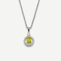 ราคา สร้อยเงินแท้ จี้พลอย Citrine ทรงกลมประดับเพชร Vayo Jewelry (21408501663)