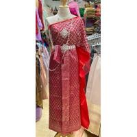 ราคา ชุดไทยผู้หญิง สไบปักมุก โทนสีแดง (20570025165)