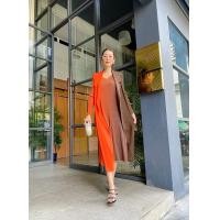 ราคา D288 ชุดเดรส เดรสอัดพลีทตัวยาวงานแบรนด์ อัดพลีทเเน่นๆ (17189558330)